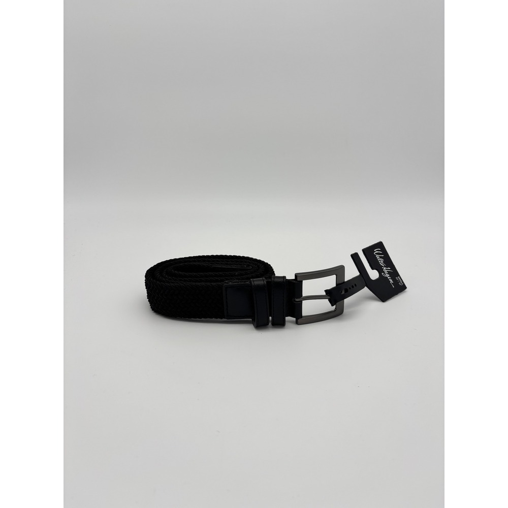 Walter Hagen Mens Braided Solid Belt Black Woven Golf Belt Small 30-32 MGA15215